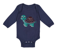 Long Sleeve Bodysuit Baby Little Cute Turtle Funny Humor Boy & Girl Clothes