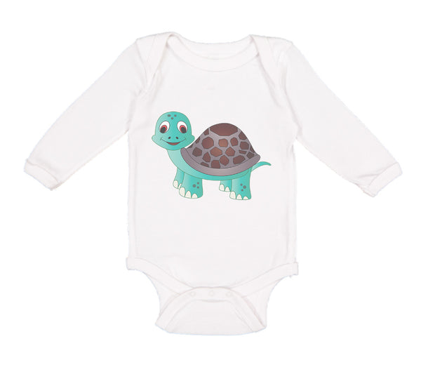 Long Sleeve Bodysuit Baby Little Cute Turtle Funny Humor Boy & Girl Clothes