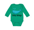 Long Sleeve Bodysuit Baby Baby Beluga Blue Whale Ocean Sea Life Cotton