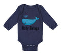 Long Sleeve Bodysuit Baby Baby Beluga Blue Whale Ocean Sea Life Cotton
