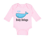 Long Sleeve Bodysuit Baby Baby Beluga Blue Whale Ocean Sea Life Cotton - Cute Rascals