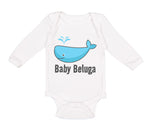 Long Sleeve Bodysuit Baby Baby Beluga Blue Whale Ocean Sea Life Cotton - Cute Rascals