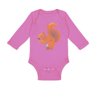 Long Sleeve Bodysuit Baby Squirrel Funny Humor B Boy & Girl Clothes Cotton