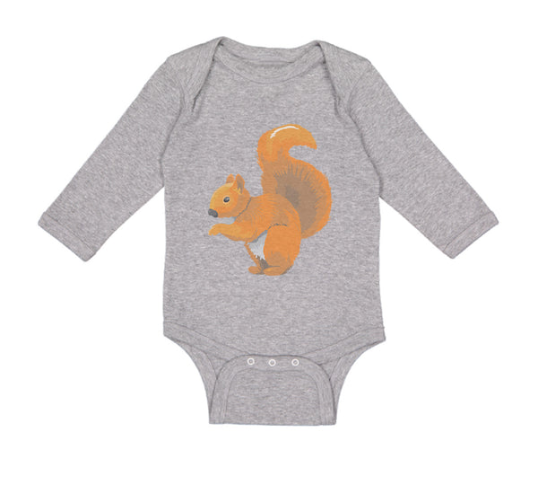 Long Sleeve Bodysuit Baby Squirrel Funny Humor B Boy & Girl Clothes Cotton