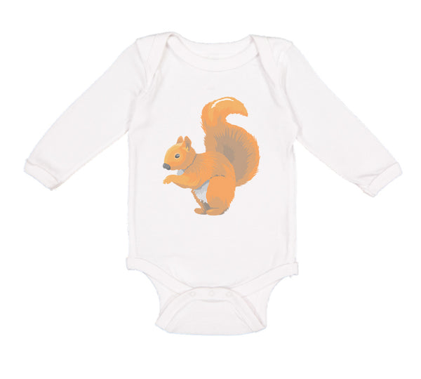 Long Sleeve Bodysuit Baby Squirrel Funny Humor B Boy & Girl Clothes Cotton