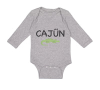 Long Sleeve Bodysuit Baby Cajun Alligator Funny Louisiana Boy & Girl Clothes - Cute Rascals