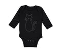 Long Sleeve Bodysuit Baby Cat Mom Dad White Sits Boy & Girl Clothes Cotton