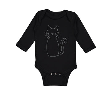 Long Sleeve Bodysuit Baby Cat Mom Dad White Sits Boy & Girl Clothes Cotton