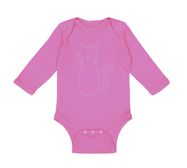 Long Sleeve Bodysuit Baby Cat Mom Dad White Sits Boy & Girl Clothes Cotton - Cute Rascals