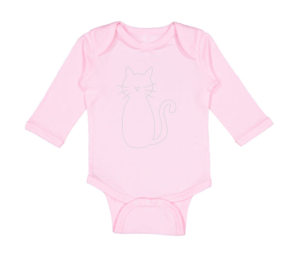 Long Sleeve Bodysuit Baby Cat Mom Dad White Sits Boy & Girl Clothes Cotton - Cute Rascals