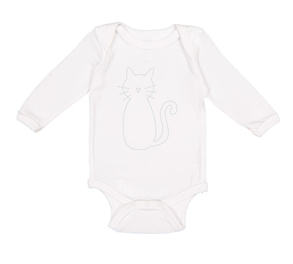 Long Sleeve Bodysuit Baby Cat Mom Dad White Sits Boy & Girl Clothes Cotton - Cute Rascals