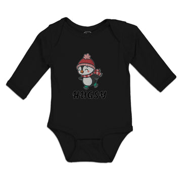 Long Sleeve Bodysuit Baby Cute Hugsy Penguin on Scarf and Cap Ice Skating Sport