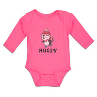 Long Sleeve Bodysuit Baby Cute Hugsy Penguin on Scarf and Cap Ice Skating Sport - Cute Rascals