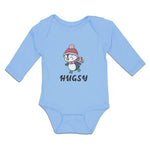 Long Sleeve Bodysuit Baby Cute Hugsy Penguin on Scarf and Cap Ice Skating Sport - Cute Rascals