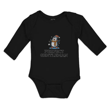 Long Sleeve Bodysuit Baby Gentleman Penguin Waterbird Costume Scarf Cotton