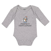 Long Sleeve Bodysuit Baby Gentleman Penguin Waterbird Costume Scarf Cotton - Cute Rascals