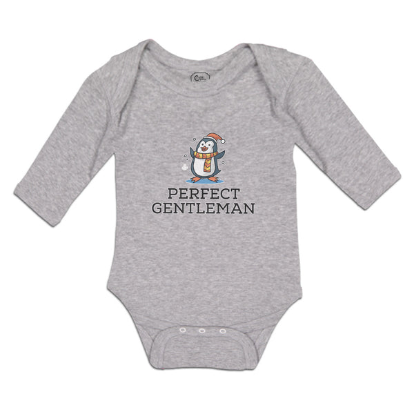 Long Sleeve Bodysuit Baby Gentleman Penguin Waterbird Costume Scarf Cotton - Cute Rascals