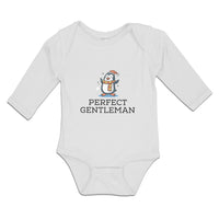 Long Sleeve Bodysuit Baby Gentleman Penguin Waterbird Costume Scarf Cotton - Cute Rascals