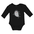 Long Sleeve Bodysuit Baby Marine Fish Shark and Toothlike Scale Cotton