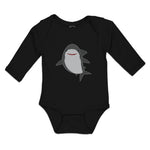 Long Sleeve Bodysuit Baby Marine Fish Shark and Toothlike Scale Cotton
