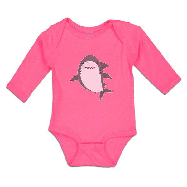 Long Sleeve Bodysuit Baby Marine Fish Shark and Toothlike Scale Cotton