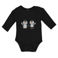 Long Sleeve Bodysuit Baby Little Twin Penguins Sibling Flightless Bird Cotton
