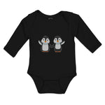 Long Sleeve Bodysuit Baby Little Twin Penguins Sibling Flightless Bird Cotton
