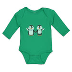 Long Sleeve Bodysuit Baby Little Twin Penguins Sibling Flightless Bird Cotton
