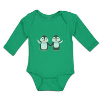 Long Sleeve Bodysuit Baby Little Twin Penguins Sibling Flightless Bird Cotton