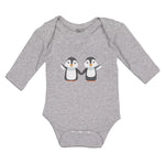 Long Sleeve Bodysuit Baby Little Twin Penguins Sibling Flightless Bird Cotton