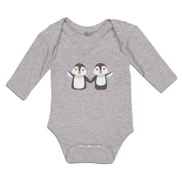 Long Sleeve Bodysuit Baby Little Twin Penguins Sibling Flightless Bird Cotton