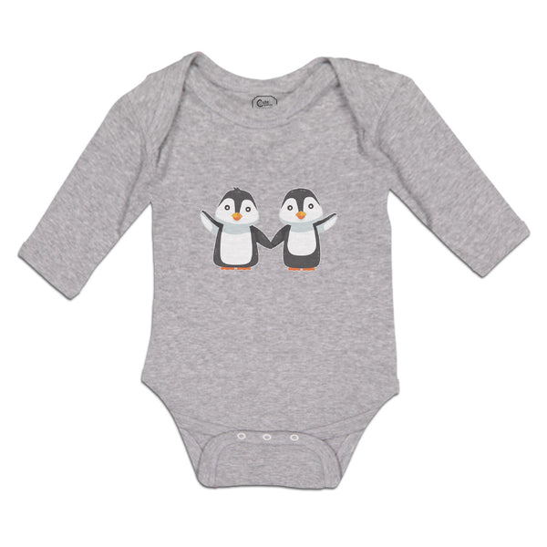 Long Sleeve Bodysuit Baby Little Twin Penguins Sibling Flightless Bird Cotton