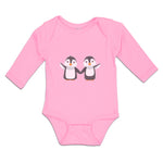 Long Sleeve Bodysuit Baby Little Twin Penguins Sibling Flightless Bird Cotton