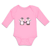 Long Sleeve Bodysuit Baby Little Twin Penguins Sibling Flightless Bird Cotton