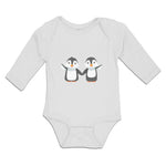 Long Sleeve Bodysuit Baby Little Twin Penguins Sibling Flightless Bird Cotton