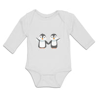 Long Sleeve Bodysuit Baby Little Twin Penguins Sibling Flightless Bird Cotton