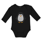 Long Sleeve Bodysuit Baby Cute Aquamarine Fatty Penguin Gesture Cotton - Cute Rascals