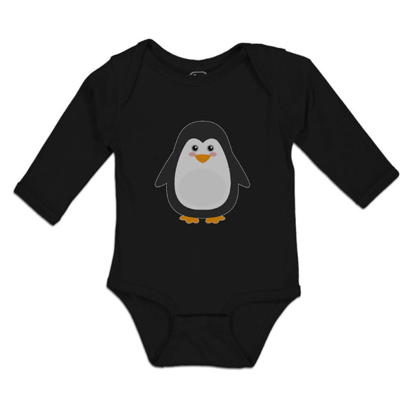 Long Sleeve Bodysuit Baby Cute Aquamarine Fatty Penguin Gesture Cotton - Cute Rascals