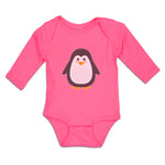 Long Sleeve Bodysuit Baby Cute Aquamarine Fatty Penguin Gesture Cotton - Cute Rascals