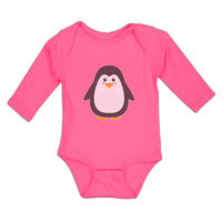 Long Sleeve Bodysuit Baby Cute Aquamarine Fatty Penguin Gesture Cotton - Cute Rascals