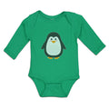 Long Sleeve Bodysuit Baby Cute Aquamarine Fatty Penguin Gesture Cotton