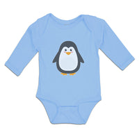 Long Sleeve Bodysuit Baby Cute Aquamarine Fatty Penguin Gesture Cotton - Cute Rascals