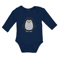 Long Sleeve Bodysuit Baby Cute Aquamarine Fatty Penguin Gesture Cotton - Cute Rascals