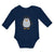 Long Sleeve Bodysuit Baby Cute Aquamarine Fatty Penguin Gesture Cotton - Cute Rascals
