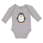 Long Sleeve Bodysuit Baby Cute Aquamarine Fatty Penguin Gesture Cotton - Cute Rascals