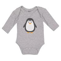 Long Sleeve Bodysuit Baby Cute Aquamarine Fatty Penguin Gesture Cotton - Cute Rascals