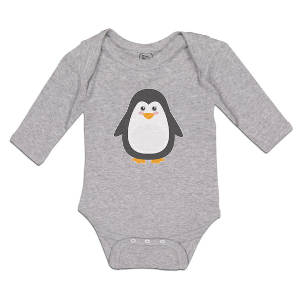 Long Sleeve Bodysuit Baby Cute Aquamarine Fatty Penguin Gesture Cotton - Cute Rascals
