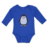 Long Sleeve Bodysuit Baby Cute Aquamarine Fatty Penguin Gesture Cotton - Cute Rascals