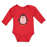 Long Sleeve Bodysuit Baby Cute Aquamarine Fatty Penguin Gesture Cotton - Cute Rascals