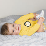 Long Sleeve Bodysuit Baby Cute Aquamarine Fatty Penguin Gesture Cotton - Cute Rascals